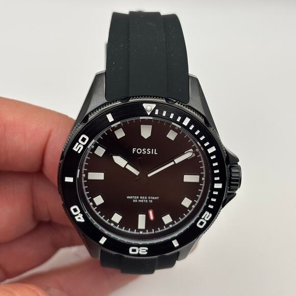 Fossil Dalton BQM2886 Men’s 42mm Black Silicone Strap Quartz Watch NIBWT - Picture 16 of 17